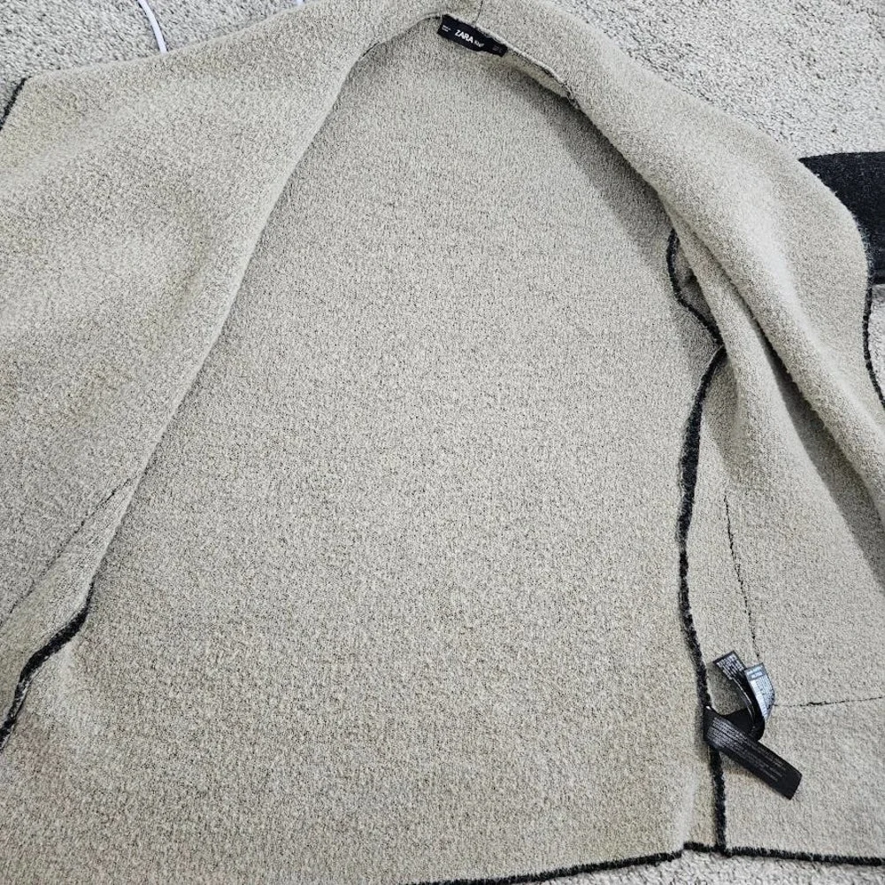 Zara Knit Women's Open Front Shawl Jacket Oversized Front Pockets Size S - Picture 4 of 14